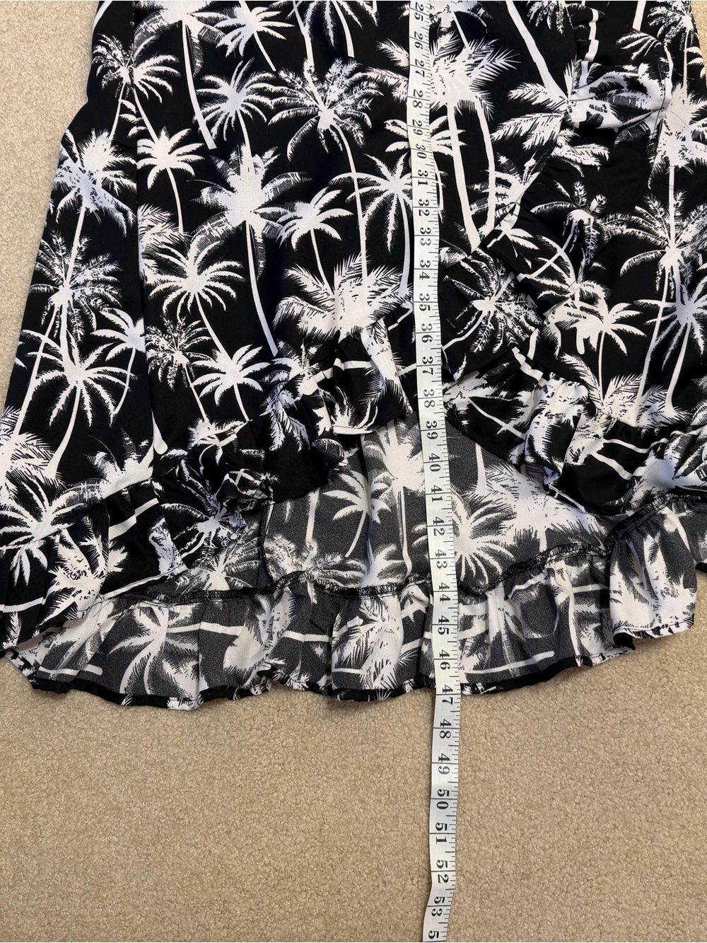 Blue Rain Black & White Palm Print Wrap Maxi Dress Size Medium NWOT - Picture 10 of 12